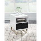 Table d'appoint Gardoni Chairside - Blanc/Noir