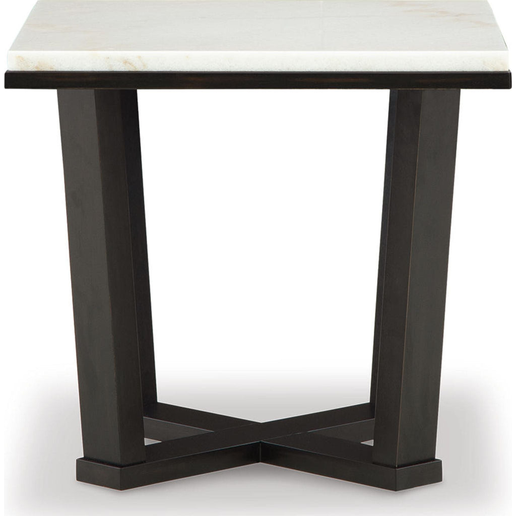 Table d'appoint Fostead - Blanc/Espresso