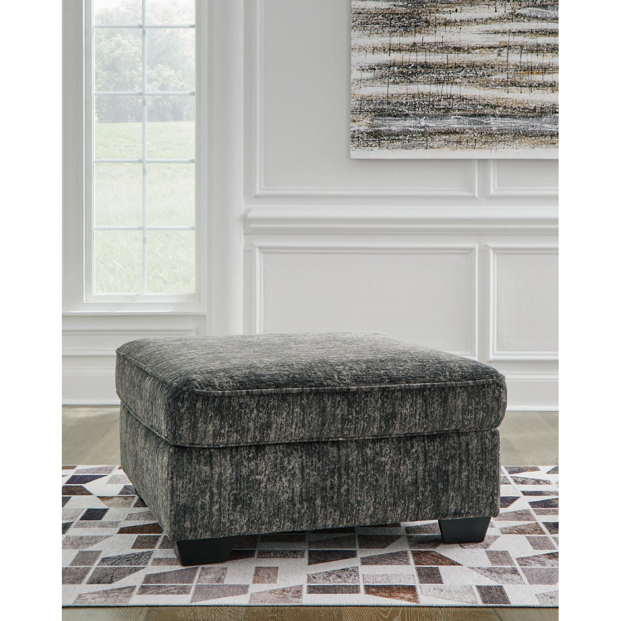 Pouf d'appoint surdimensionné Lonoke - Gris anthracite
