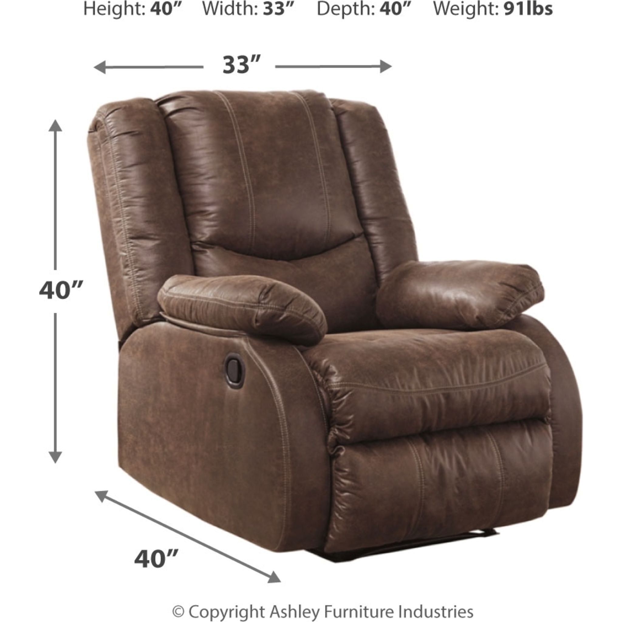 Fauteuil inclinable Bladewood Wall Hugger - Café