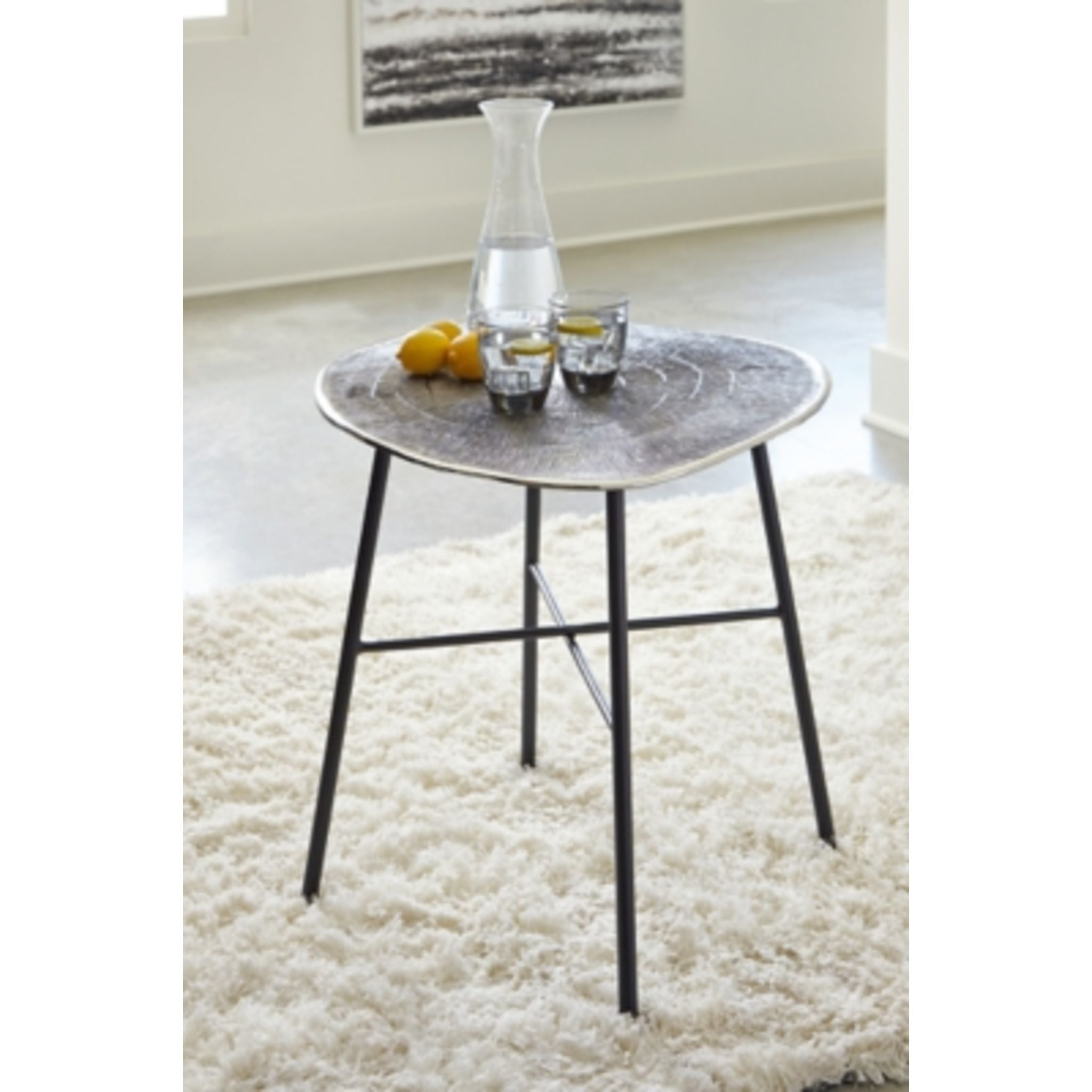 Table d'appoint Laverford - Chrome/Noir